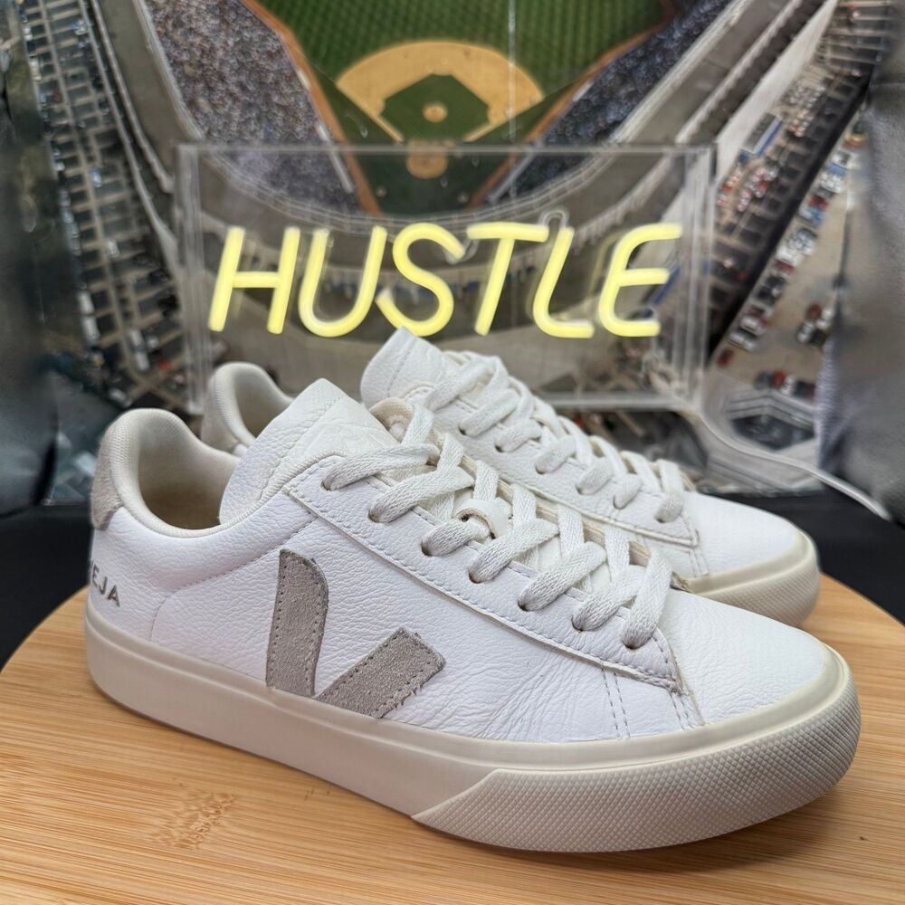 Veja Womens Campo Leather Extra White/Natural Suede Sz 6